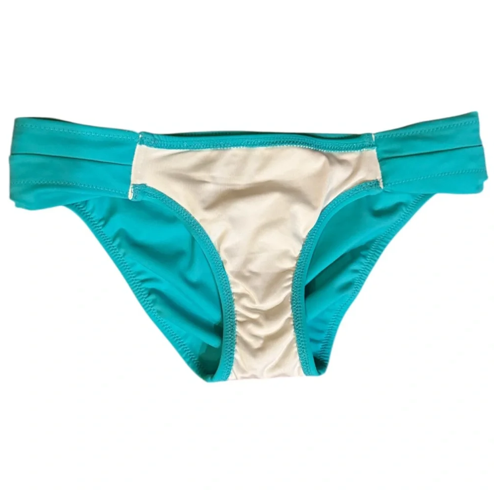NWOT Victoria's Secret Ruched Turquoise Low Rise Bikini Bottoms Beach⭐️⭐️⭐️⭐️⭐️